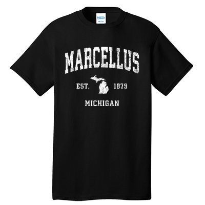 Marcellus Michigan Mi Vintage Established Athletic Sports Design Tall T-Shirt