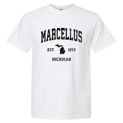 Marcellus Michigan Mi Vintage Established Athletic Sports Design Garment-Dyed Heavyweight T-Shirt