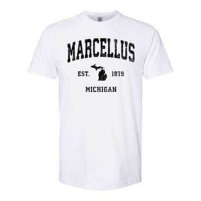 Marcellus Michigan Mi Vintage Established Athletic Sports Design Softstyle CVC T-Shirt