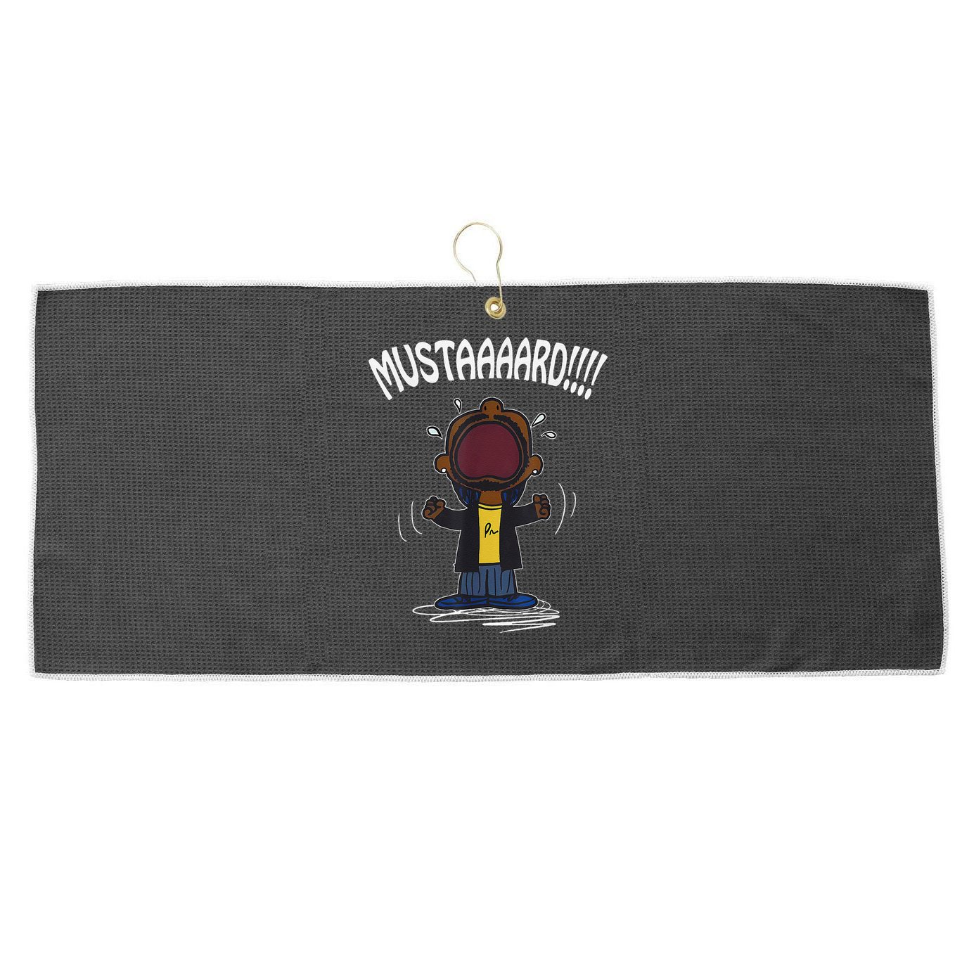 Mustard Meme Large Microfiber Waffle Golf Towel