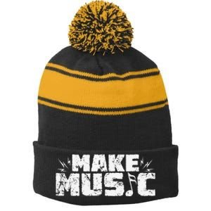 Make Music Stripe Pom Pom Beanie