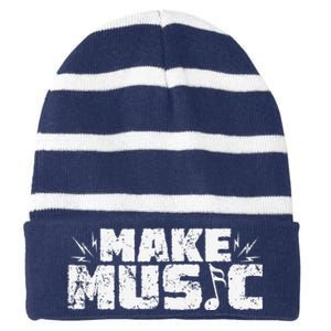 Make Music Striped Beanie with Solid Band