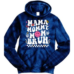 Mama Mommy Mom Bruh Retro Smile Face Tie Dye Hoodie