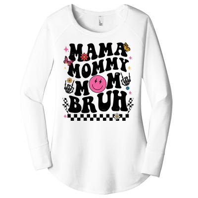 Mama Mommy Mom Bruh Retro Smile Face Women's Perfect Tri Tunic Long Sleeve Shirt