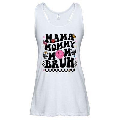 Mama Mommy Mom Bruh Retro Smile Face Ladies Essential Flowy Tank