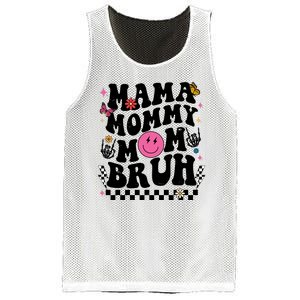 Mama Mommy Mom Bruh Retro Smile Face Mesh Reversible Basketball Jersey Tank