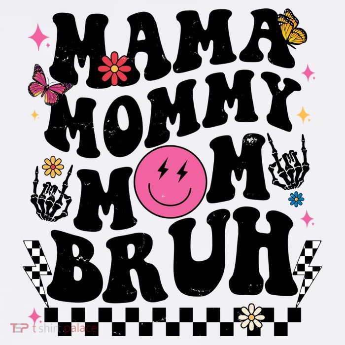 Mama Mommy Mom Bruh Retro Smile Face Premium T-Shirt