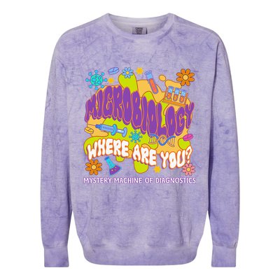Microbiology Mystery Machine Of Diagnostics Lab Week 2025 Colorblast Crewneck Sweatshirt