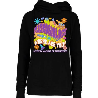 Microbiology Mystery Machine Of Diagnostics Lab Week 2025 Womens Funnel Neck Pullover Hood