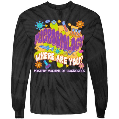 Microbiology Mystery Machine Of Diagnostics Lab Week 2025 Tie-Dye Long Sleeve Shirt