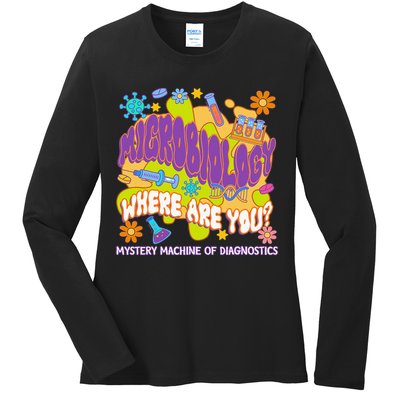 Microbiology Mystery Machine Of Diagnostics Lab Week 2025 Ladies Long Sleeve Shirt