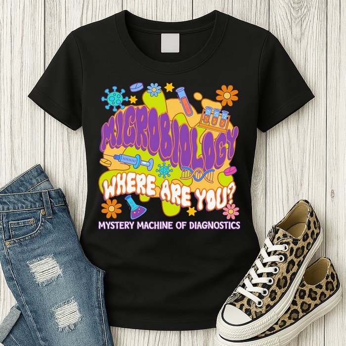 Microbiology Mystery Machine Of Diagnostics Lab Week 2025 Womens T-Shirt