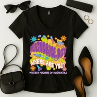Microbiology Mystery Machine Of Diagnostics Lab Week 2025 Women's V-Neck T-Shirt