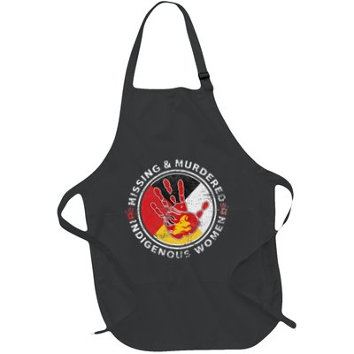 Mmiw Missing & Murdered Indigenous Women Red Hand Full-Length Apron With Pockets
