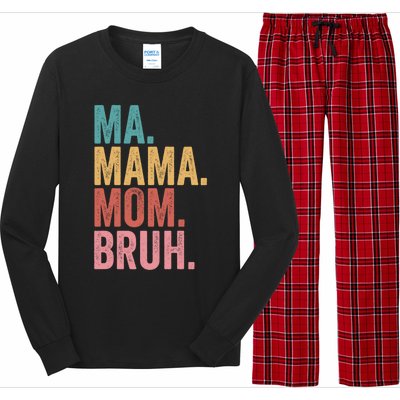 Ma Mama Mom Bruh Mothers Day Funny Vintage For Mother Gift Long Sleeve Pajama Set