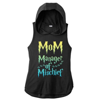 Magical Mom Manager of Mischief Ladies PosiCharge Tri-Blend Wicking Draft Hoodie Tank