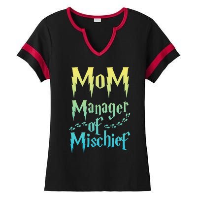 Magical Mom Manager of Mischief Ladies Halftime Notch Neck Tee