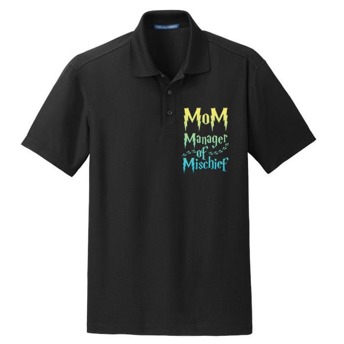 Magical Mom Manager of Mischief Dry Zone Grid Polo