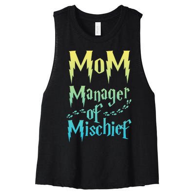 Magical Mom Manager of Mischief Women's Racerback Cropped Tank