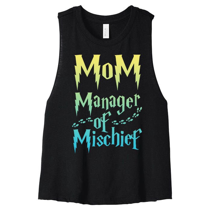 Magical Mom Manager of Mischief Women's Racerback Cropped Tank