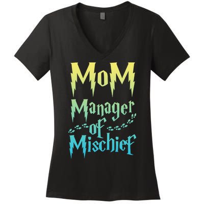 Magical Mom Manager of Mischief Women's V-Neck T-Shirt