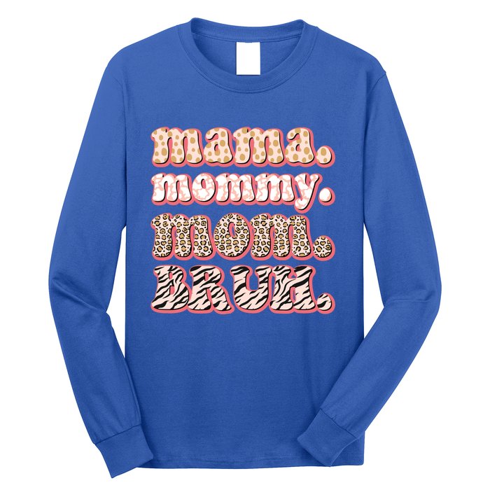 Mama Mommy Mom Bruh Vintage Leopard Great Gift Long Sleeve Shirt