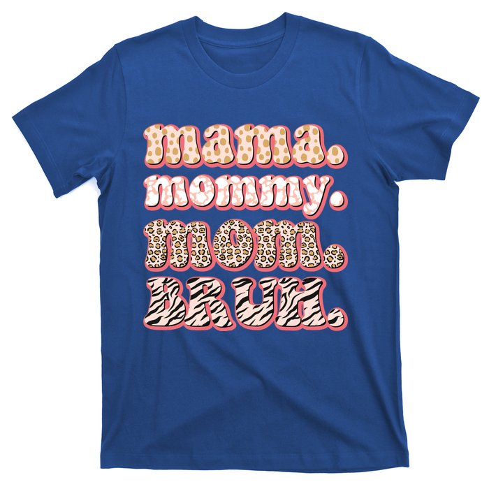 Mama Mommy Mom Bruh Vintage Leopard Great Gift T-Shirt