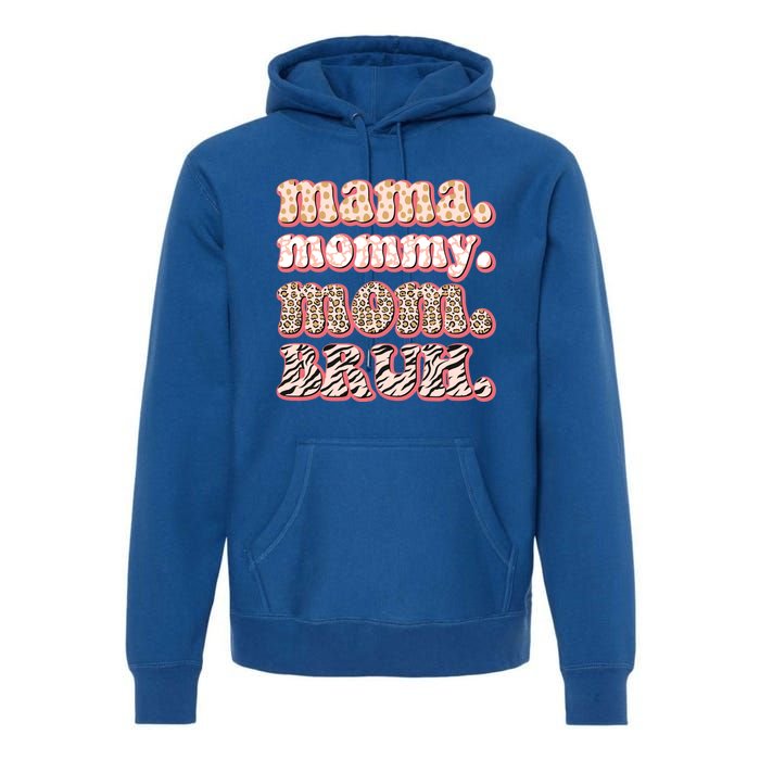 Mama Mommy Mom Bruh Vintage Leopard Great Gift Premium Hoodie