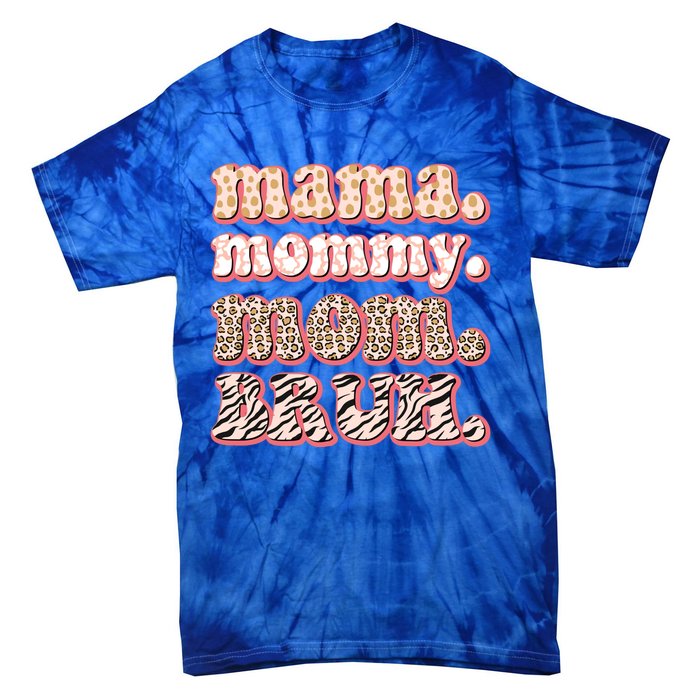 Mama Mommy Mom Bruh Vintage Leopard Great Gift Tie-Dye T-Shirt