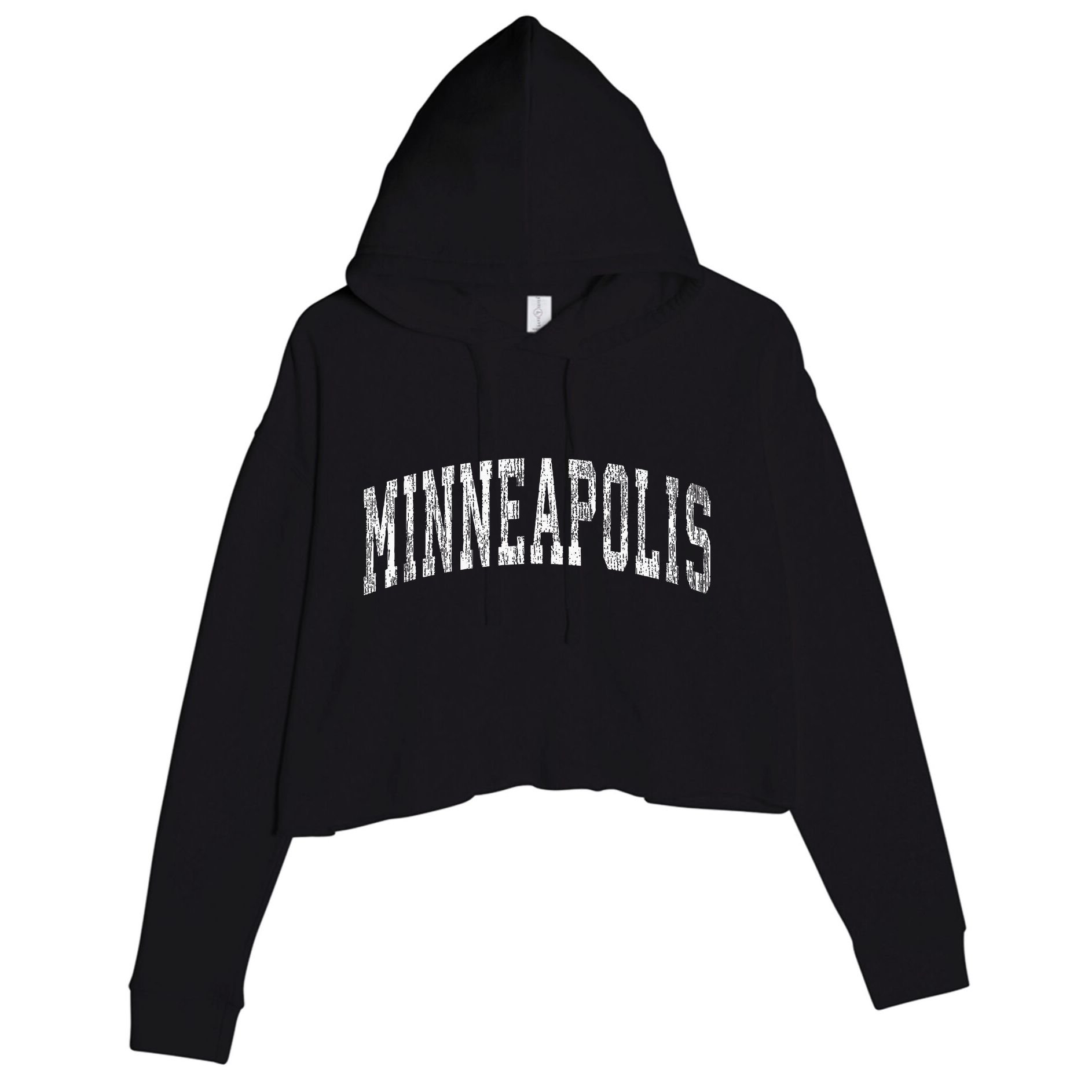 Minneapolis Minnesota Mn Vintage Crop Fleece Hoodie