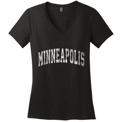 Minneapolis Minnesota Mn Vintage Women's V-Neck T-Shirt