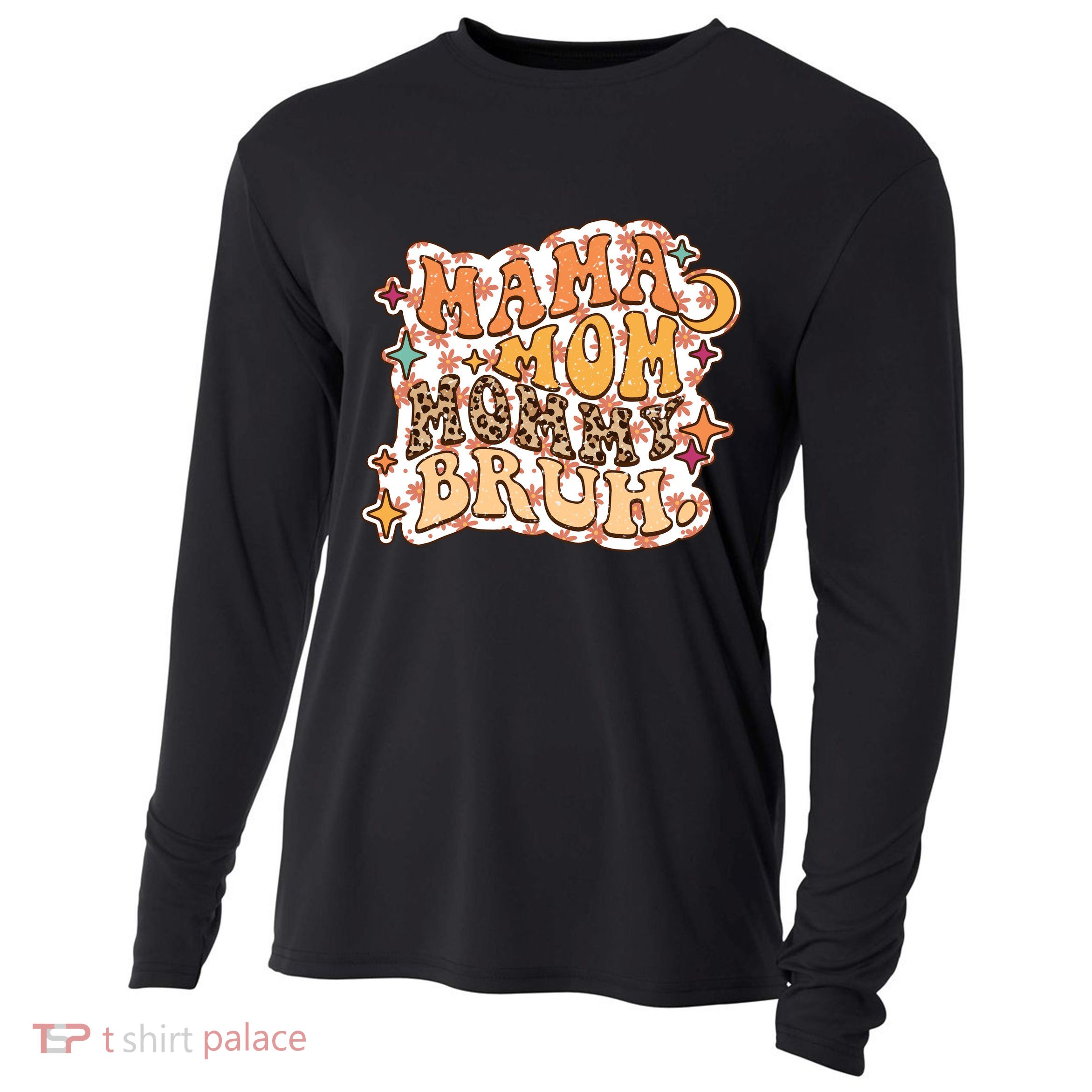 Mama Mom Mommy Brush Leopard Gift For Mother's Day Cooling Performance Long Sleeve Crew
