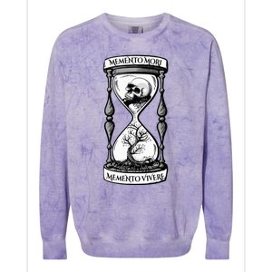 Memento Mori Memento Vivere Skull Design Stoic Memento Mori Colorblast Crewneck Sweatshirt