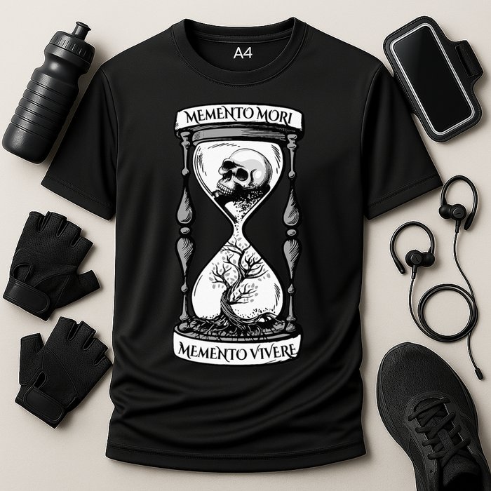 Memento Mori Memento Vivere Skull Design Stoic Memento Mori Performance Shirt