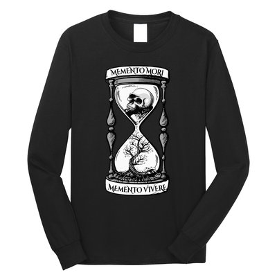 Memento Mori Memento Vivere Skull Design Stoic Memento Mori Long Sleeve Shirt