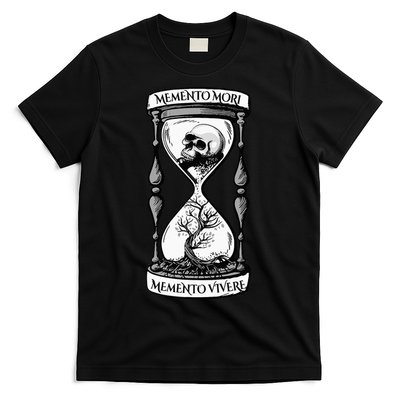 Memento Mori Memento Vivere Skull Design Stoic Memento Mori T-Shirt