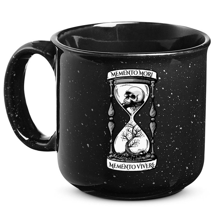 Memento Mori Memento Vivere Skull Design Stoic Memento Mori 15oz Campfire Ceramic Mug