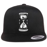 Memento Mori Memento Vivere Skull Design Stoic Memento Mori Flat Bill Trucker Hat