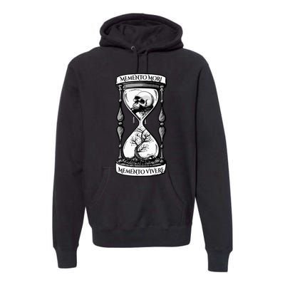 Memento Mori Memento Vivere Skull Design Stoic Memento Mori Premium Hoodie