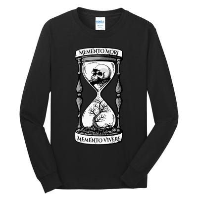 Memento Mori Memento Vivere Skull Design Stoic Memento Mori Tall Long Sleeve T-Shirt