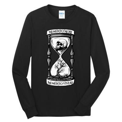 Memento Mori Memento Vivere Skull Design Stoic Memento Mori Tall Long Sleeve T-Shirt