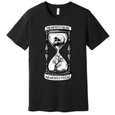 Memento Mori Memento Vivere Skull Design Stoic Memento Mori Premium T-Shirt