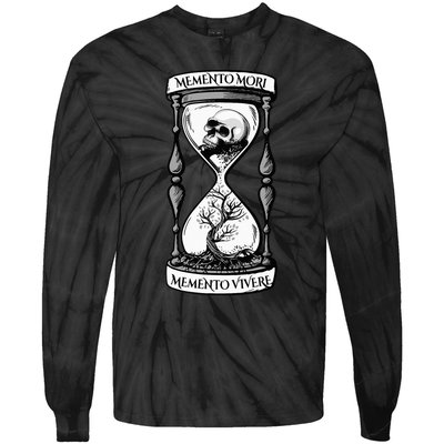 Memento Mori Memento Vivere Skull Design Stoic Memento Mori Tie-Dye Long Sleeve Shirt