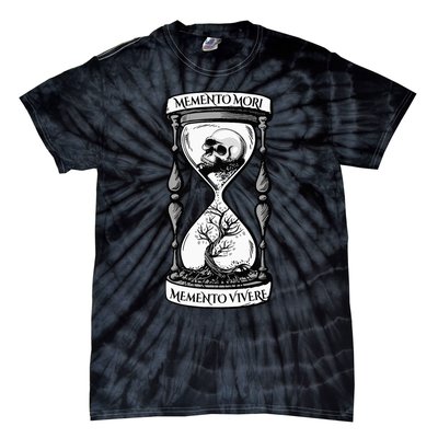 Memento Mori Memento Vivere Skull Design Stoic Memento Mori Tie-Dye T-Shirt