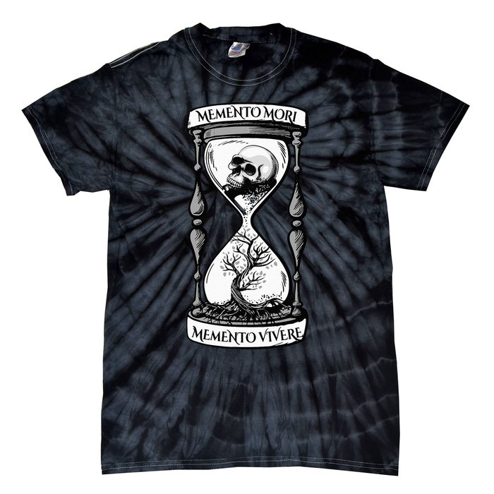 Memento Mori Memento Vivere Skull Design Stoic Memento Mori Tie-Dye T-Shirt