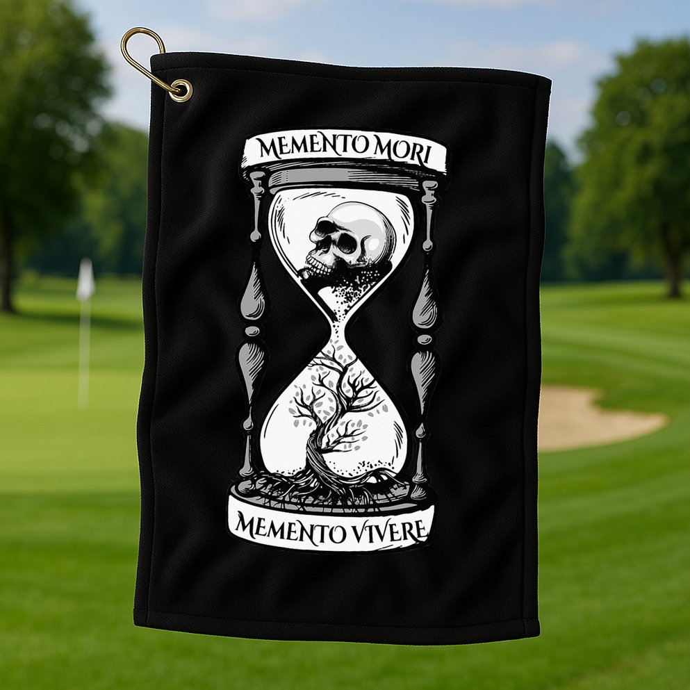 Memento Mori Memento Vivere Skull Design Stoic Memento Mori Golf Towel