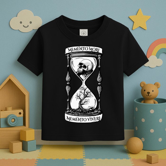 Memento Mori Memento Vivere Skull Design Stoic Memento Mori Toddler T-Shirt