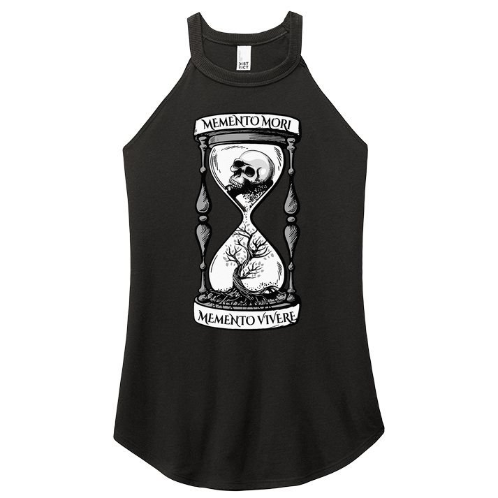Memento Mori Memento Vivere Skull Design Stoic Memento Mori Women's Perfect Tri Rocker Tank