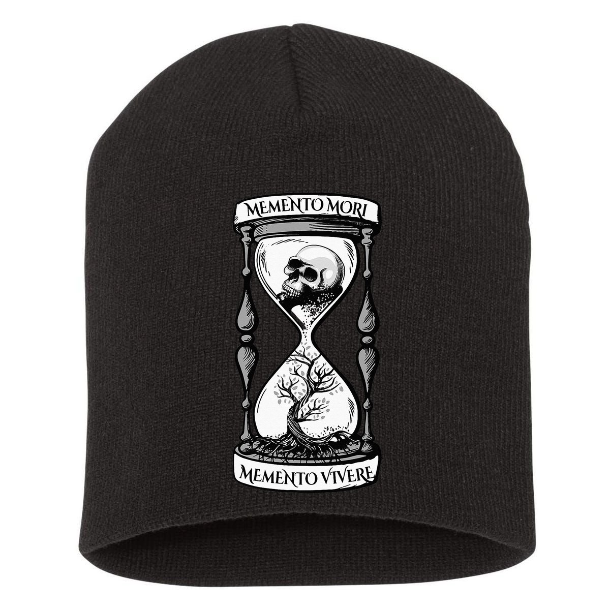 Memento Mori Memento Vivere Skull Design Stoic Memento Mori Short Acrylic Beanie