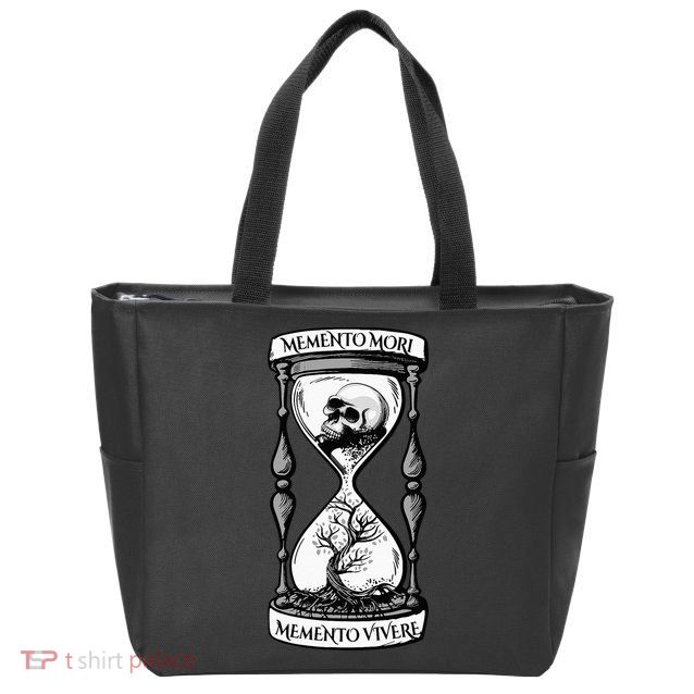 Memento Mori Memento Vivere Skull Design Stoic Memento Mori Zip Tote Bag